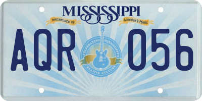 MS license plate AQR056