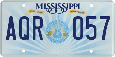 MS license plate AQR057