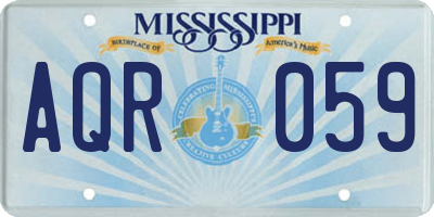 MS license plate AQR059