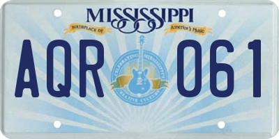 MS license plate AQR061