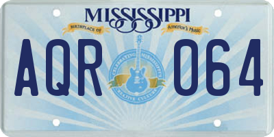 MS license plate AQR064