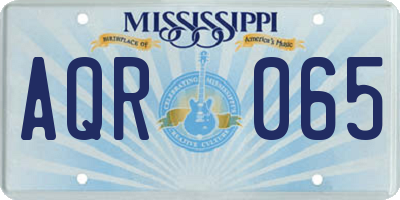 MS license plate AQR065