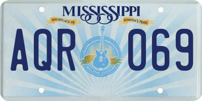 MS license plate AQR069