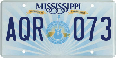 MS license plate AQR073