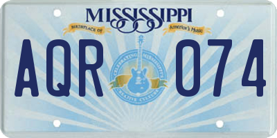 MS license plate AQR074