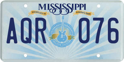 MS license plate AQR076