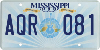 MS license plate AQR081