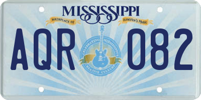 MS license plate AQR082