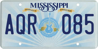 MS license plate AQR085