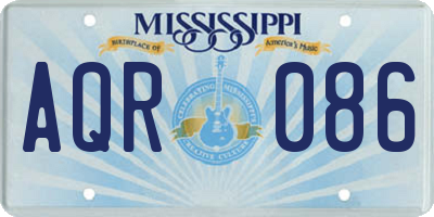 MS license plate AQR086