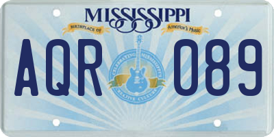 MS license plate AQR089