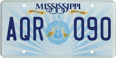 MS license plate AQR090