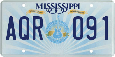 MS license plate AQR091