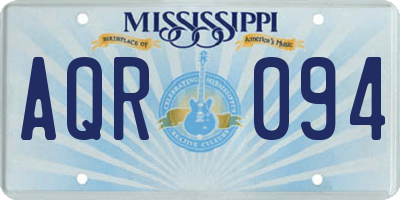 MS license plate AQR094