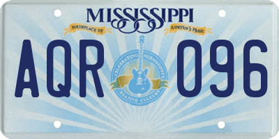 MS license plate AQR096