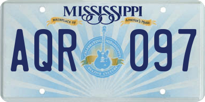 MS license plate AQR097