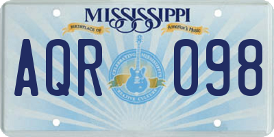 MS license plate AQR098