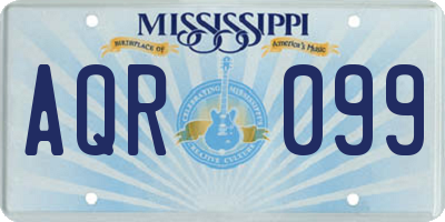 MS license plate AQR099