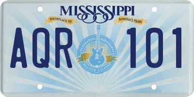 MS license plate AQR101