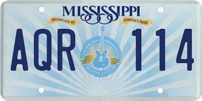 MS license plate AQR114