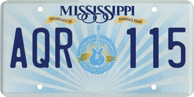 MS license plate AQR115