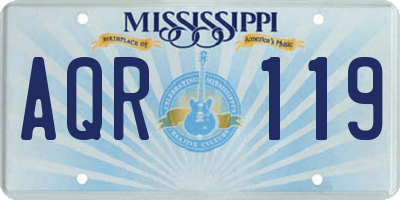 MS license plate AQR119