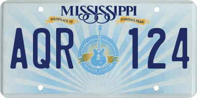 MS license plate AQR124