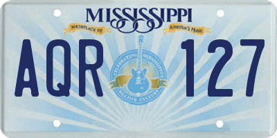 MS license plate AQR127