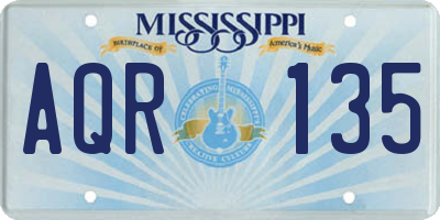 MS license plate AQR135