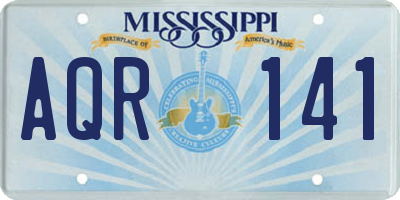 MS license plate AQR141