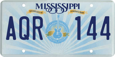 MS license plate AQR144