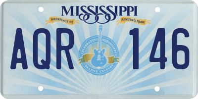 MS license plate AQR146