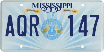 MS license plate AQR147