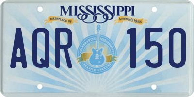 MS license plate AQR150