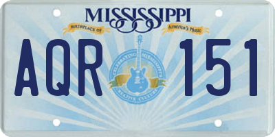 MS license plate AQR151
