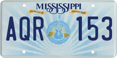 MS license plate AQR153