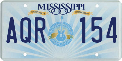 MS license plate AQR154