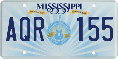 MS license plate AQR155
