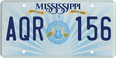 MS license plate AQR156
