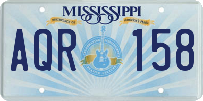 MS license plate AQR158