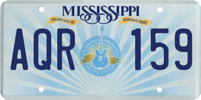 MS license plate AQR159