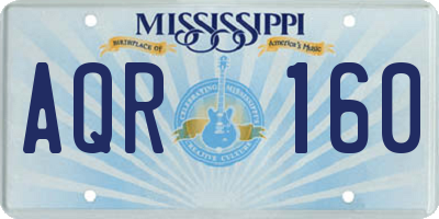 MS license plate AQR160
