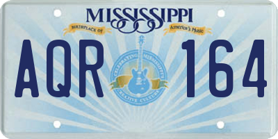 MS license plate AQR164
