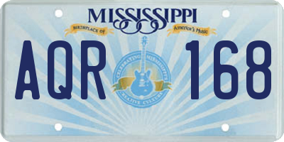 MS license plate AQR168