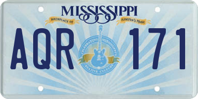 MS license plate AQR171