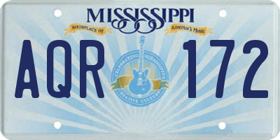 MS license plate AQR172