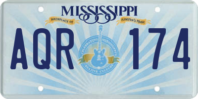 MS license plate AQR174