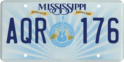 MS license plate AQR176