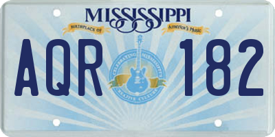 MS license plate AQR182