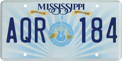 MS license plate AQR184